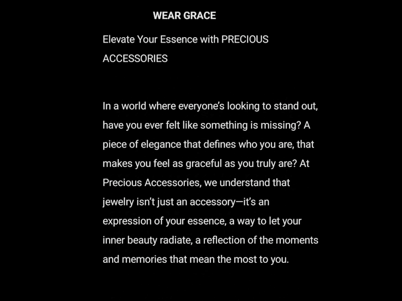 Cover image for A SALES COPY FOR PRECIOUS ACCESSORIES 
