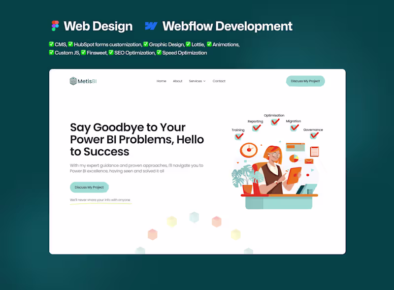 Cover image for Metis BI Consultancy Webflow Website