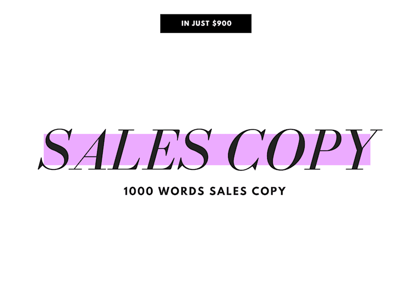 Cover image for Sales Copy for any landing page (1000 Words)
