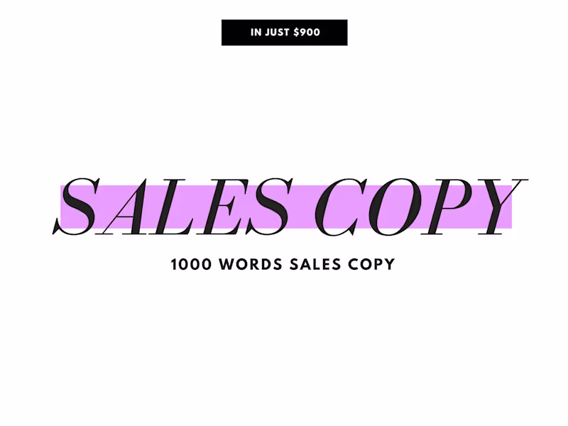 Cover image for Sales Copy for any landing page (1000 Words)