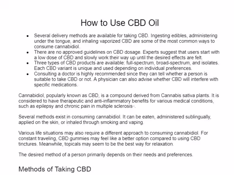 Cover image for How to Use CBD Oil.docx