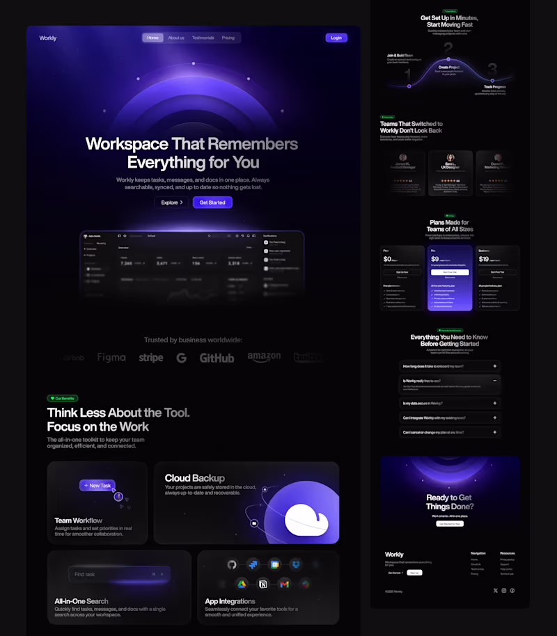 Cover image for Workly Landing Page Design