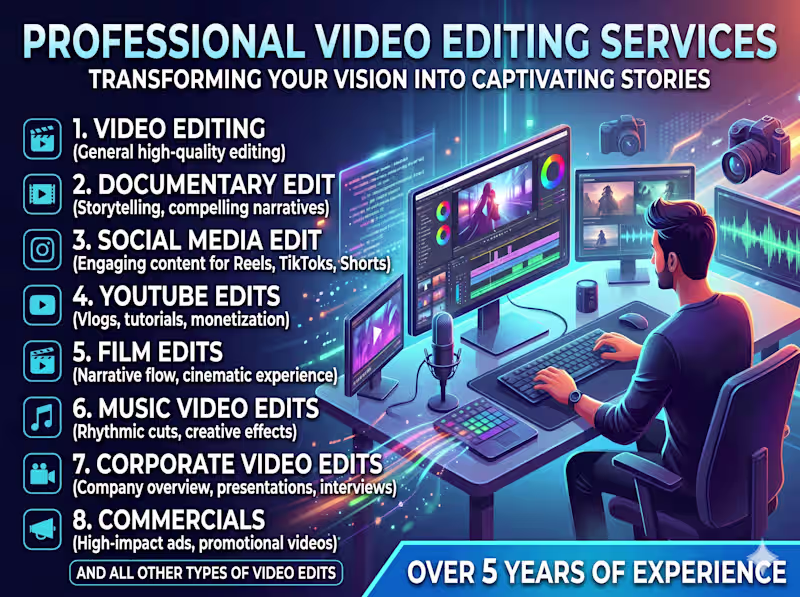 Cover image for All types of Video Editing Services