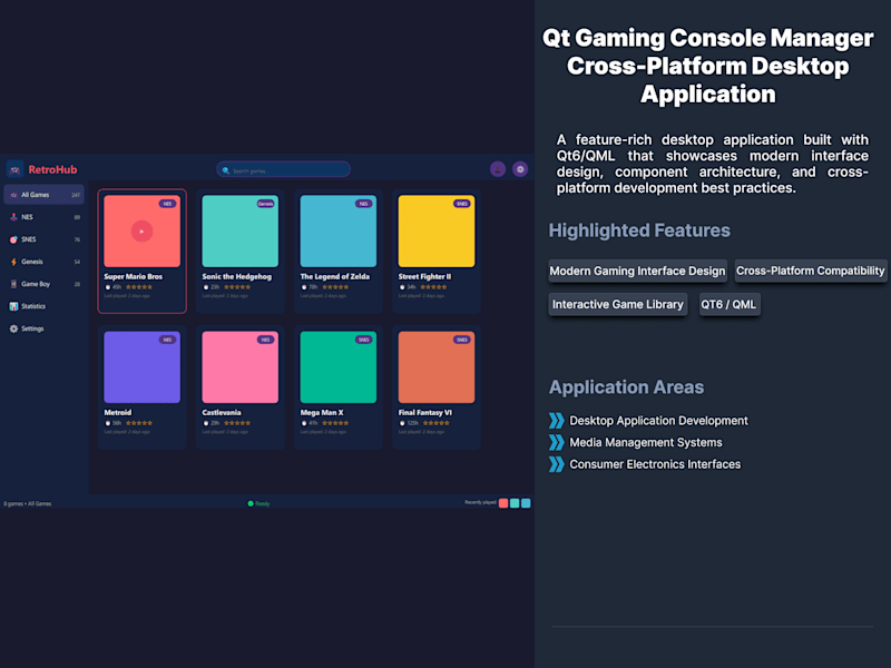 Cover image for Qt6/QML Retro Gaming Library Management System