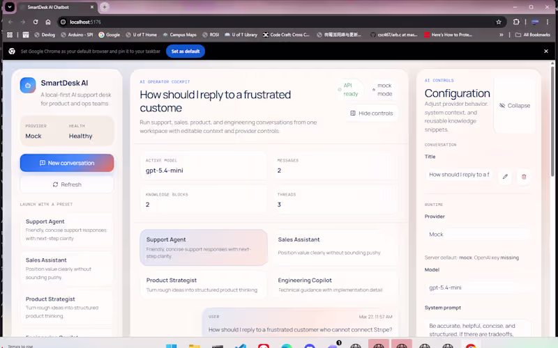 Cover image for SmartDesk AI Chatbot is a