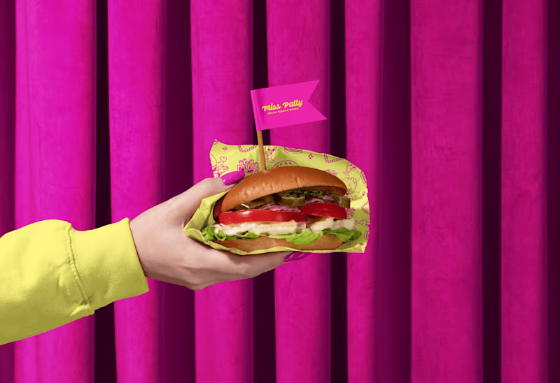 Cover image for Miss Patty Vegan Burger Diner Brand Identity Packaging