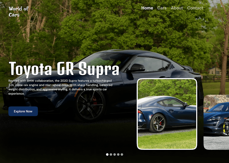 Cover image for Car Gallery Website Interface Design