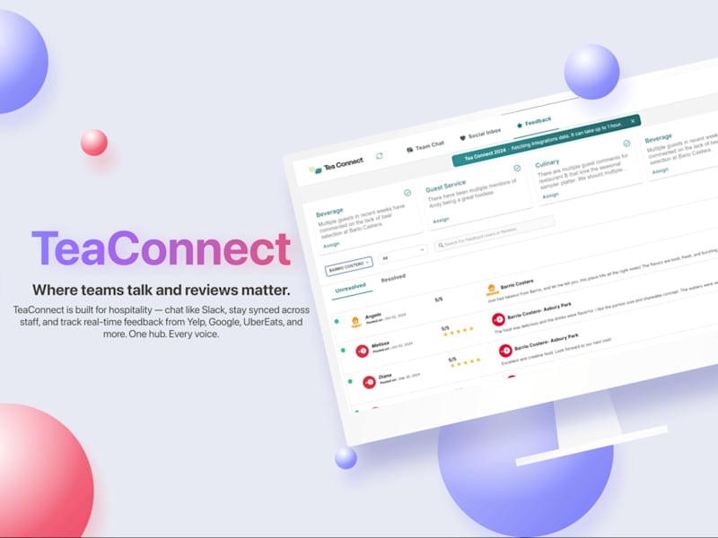 Cover image for Teaconnect (Hospitality SaaS)