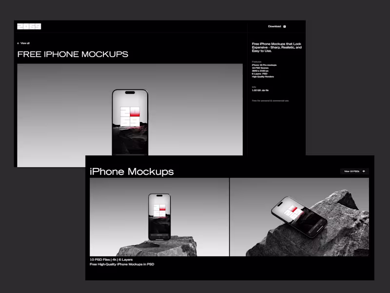 Cover image for iPhone Mockups Website Design
