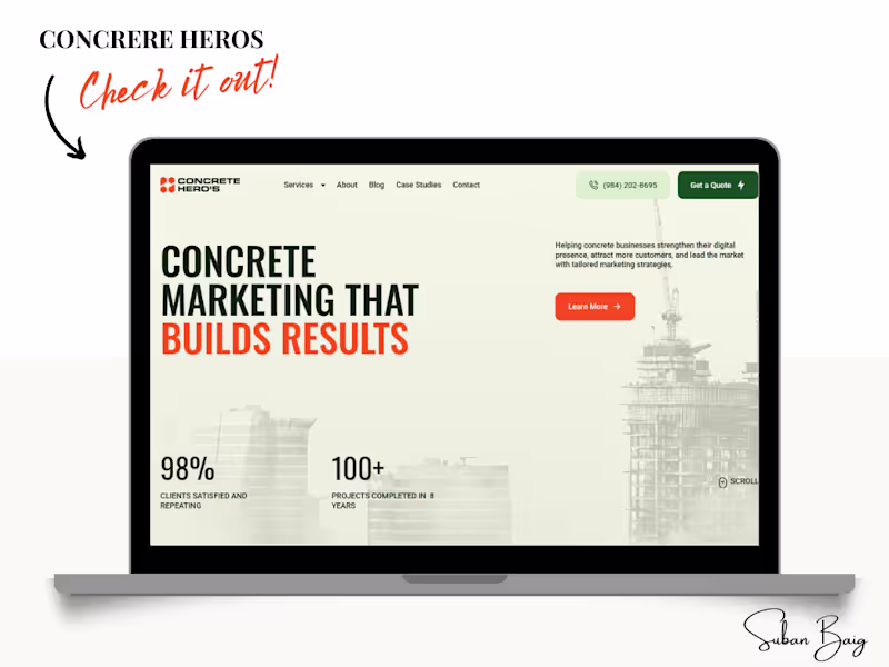 Cover image for Designed and developed this custom Webflow website for Concr...