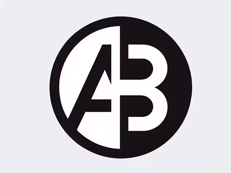 Cover image for AB Logo Design (Black and White)