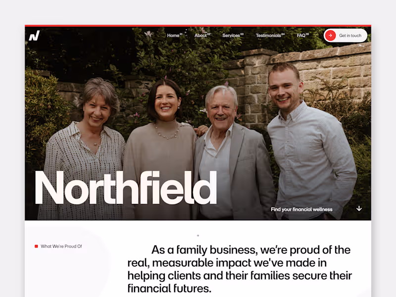 Cover image for Framer Website Design for a Financial Services Company