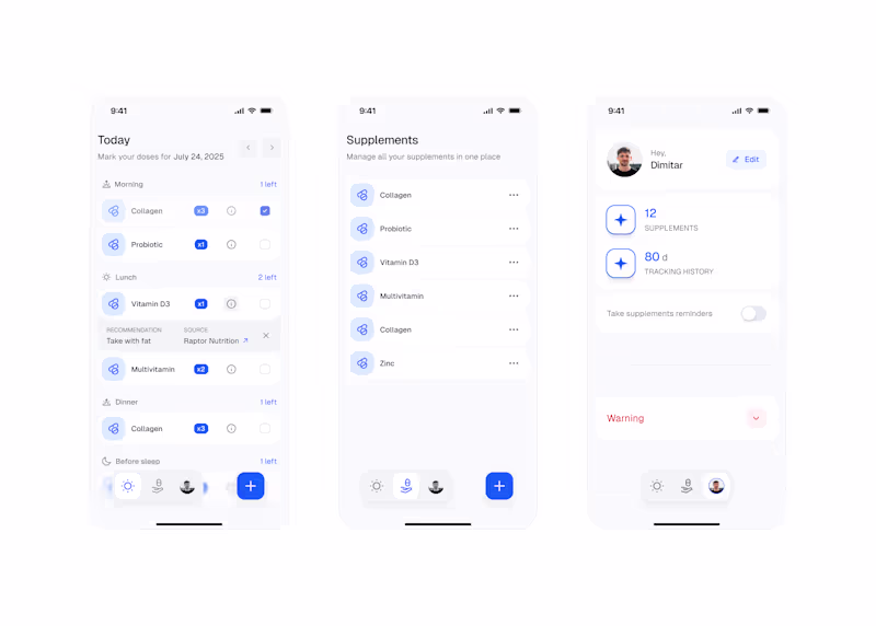 Cover image for Supplements Tracker Concept - Mobile Version