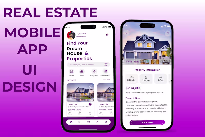 Cover image for REAL ESTATE MOBILE APP UI DSIGN