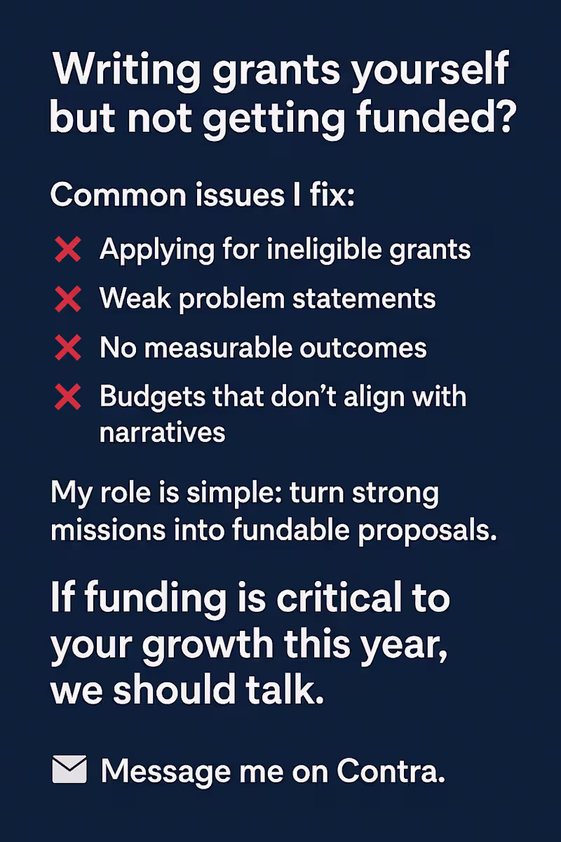 Cover image for Writing grants yourself but not