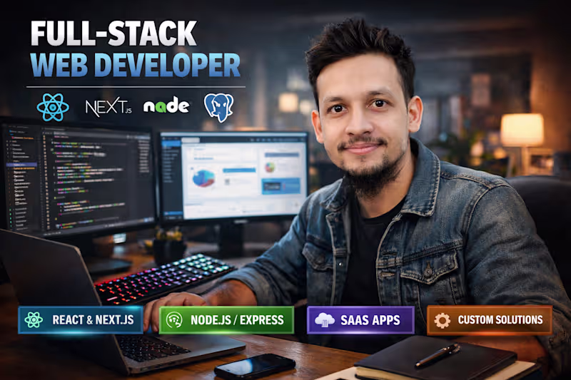 Cover image for Full-Stack Web Development | React, Next.js, Node.js, SaaS & CA