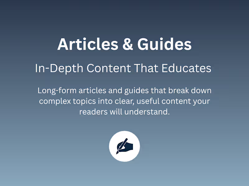 Cover image for Articles & Guides | Long-Form Content