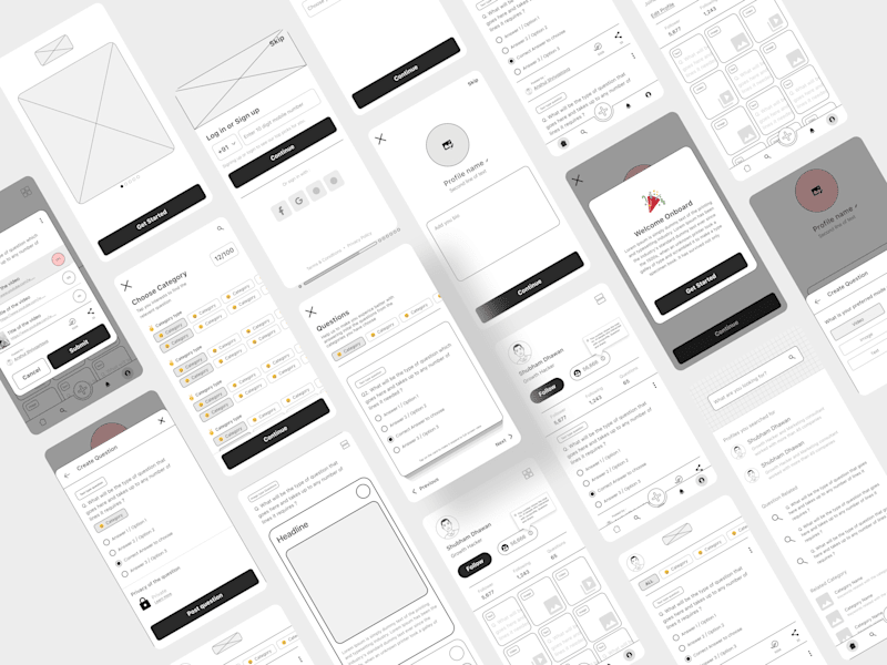 Cover image for Wireframes for a social network concept