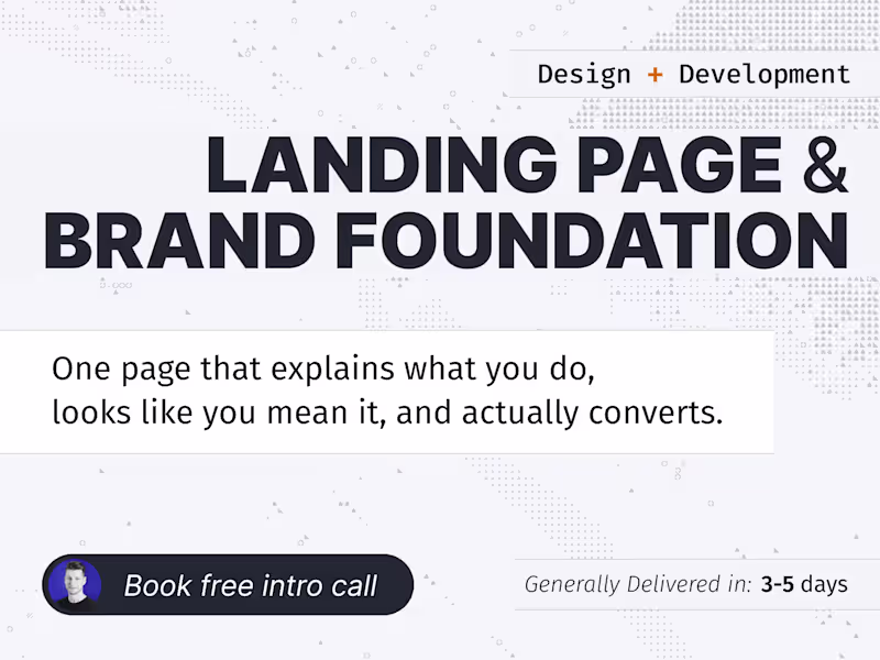 Cover image for Landing Page + Brand Foundation