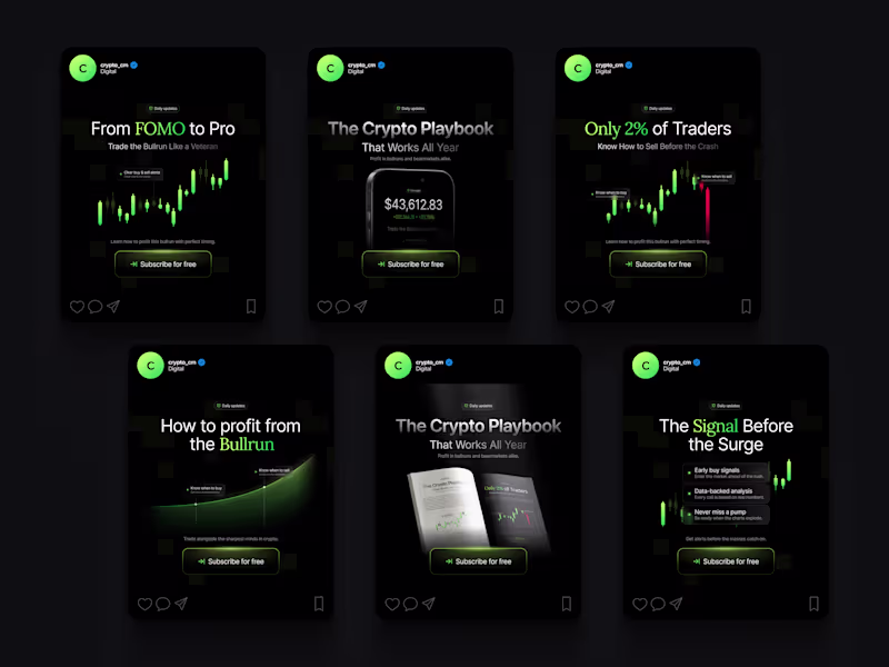 Cover image for Ad designs for a crypto trading community