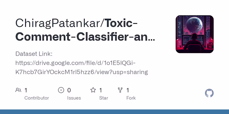 Cover image for Toxic Comment Classifier and Moderator App