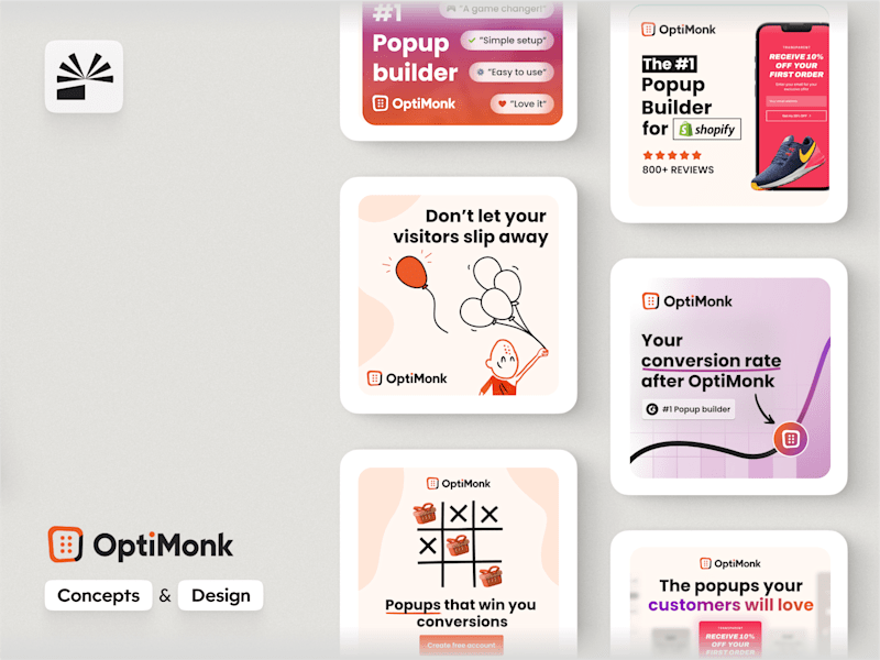 Cover image for Ad Concepts + Designs for OptiMonk