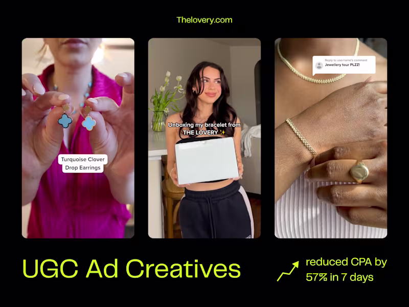 Cover image for UGC ad creatives | Video Editor | The Lovery