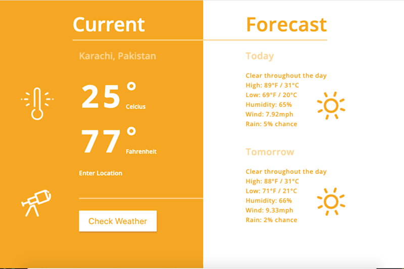 Cover image for Javascript Weather App