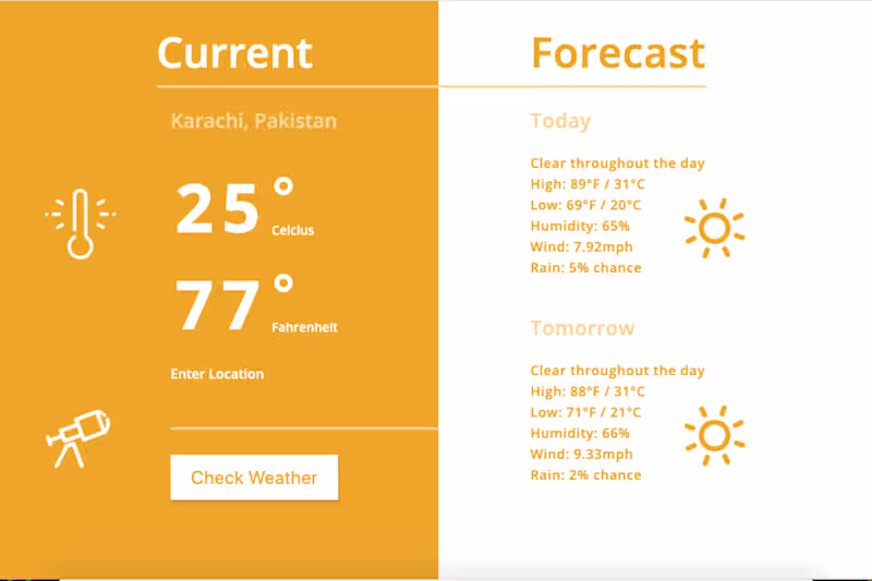 Cover image for Javascript Weather App