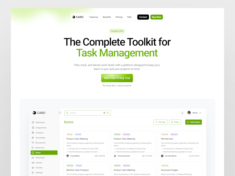 Cover image for SaaS Task Management Landing Page Design