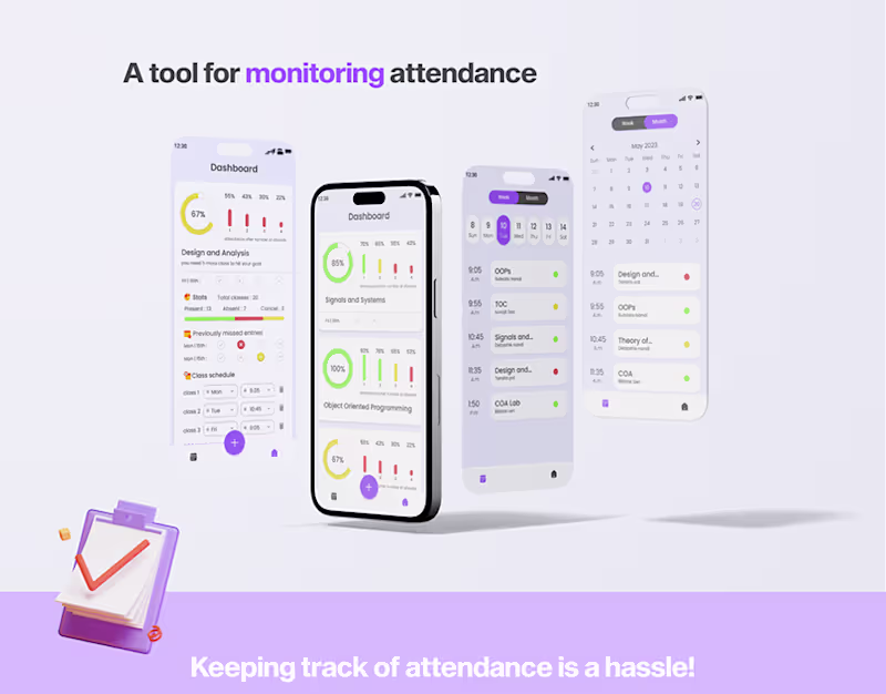 Cover image for Attendance tracking app UI Design :: Behance
