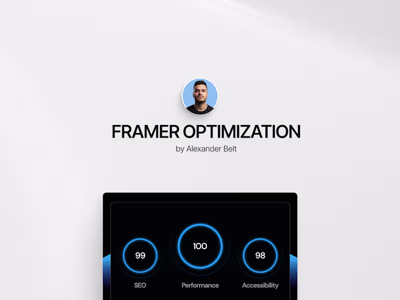 Cover image for Framer • Website Optimization
