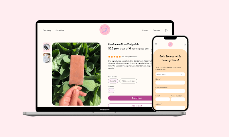 Cover image for UX/UI Design for Peachy Keen Popsicles Responsive Website