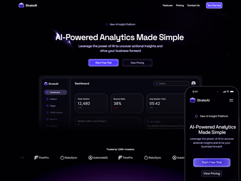 Cover image for SaaS & AI Landing Page Design in Frame