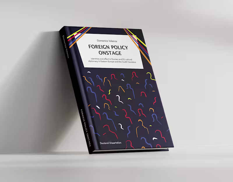 Cover image for Book cover design "Foreign Policy Onstage"
