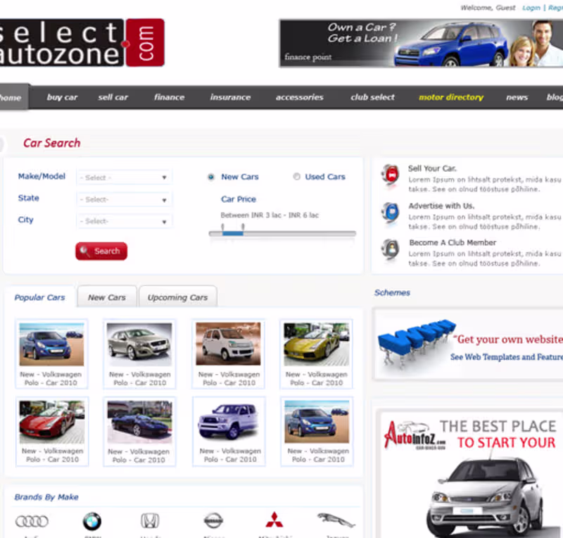 Cover image for Automobiles website with CMS