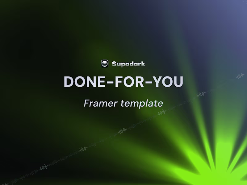 Cover image for Framer Template Done-For-You
