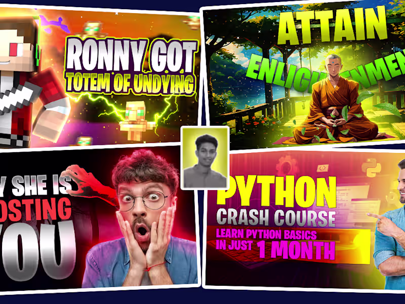 Cover image for I will design professional youtube thumbnails and banners.