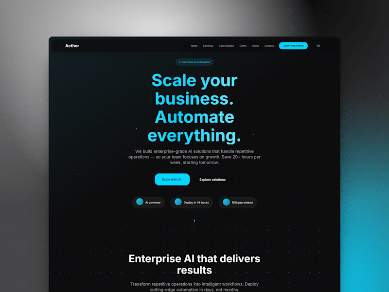 Cover image for Aether Enterprise Automation Platform Development