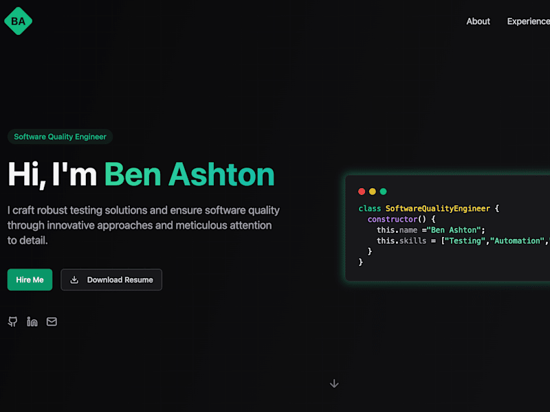 Cover image for Ben Ashton | Software Quality Engineer