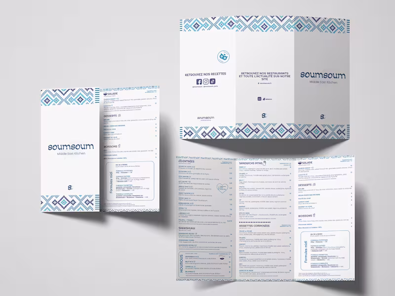 Cover image for Layout menu restaurant • Soumsoum Paris 🌯