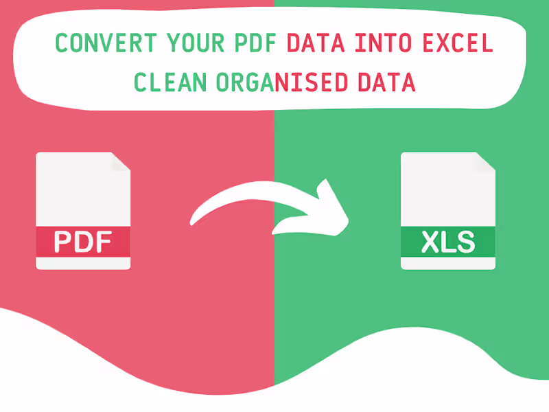 Cover image for Converted the highly unorganised pdf data into clean excel data