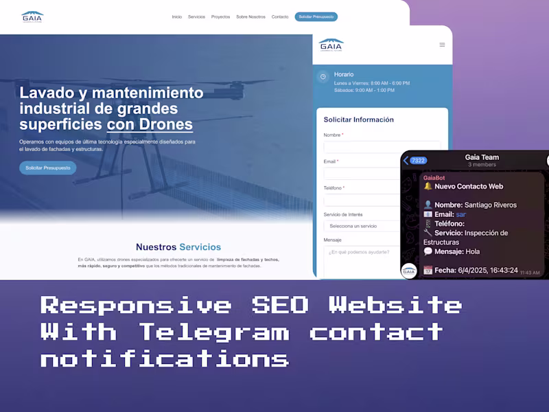 Cover image for Responsive SEO Website with Telegram Integration