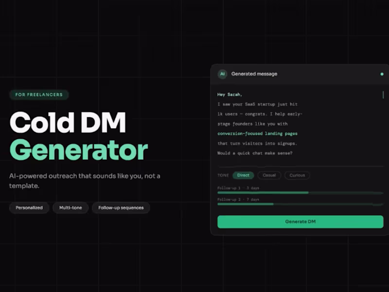 Cover image for Cold DM Generator for Freelancers