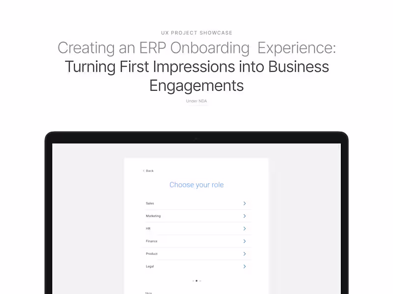 Cover image for Creating an ERP Onboarding Experience