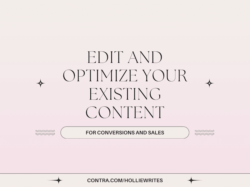 Cover image for Edit and optimize your existing content