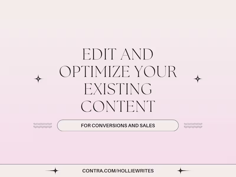 Cover image for Edit and optimize your existing content