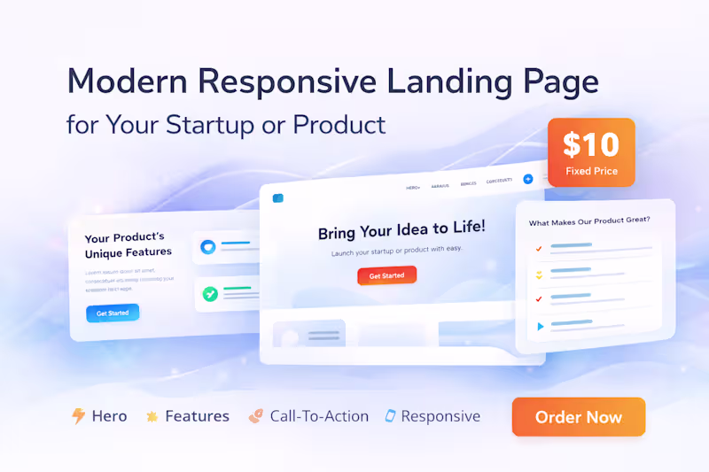 Cover image for Modern Landing Page for StartUps