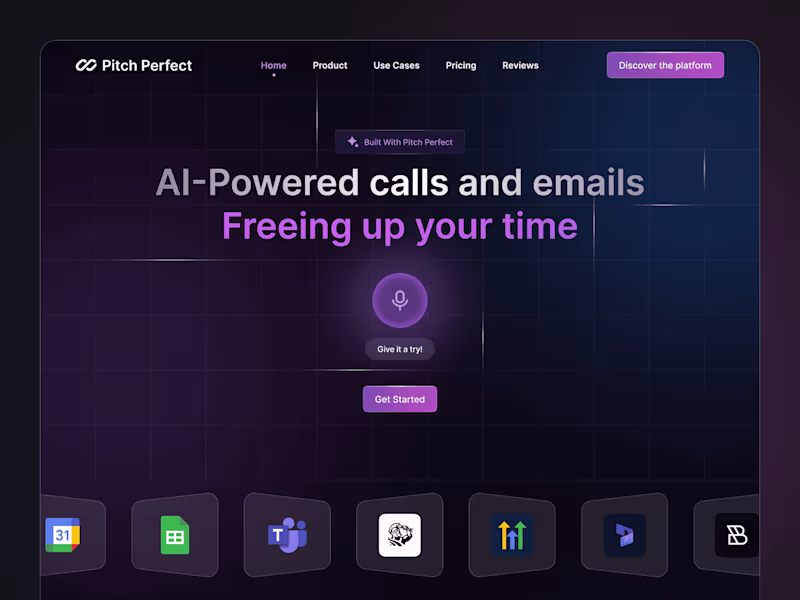 Cover image for Pitch Perfect – AI-Powered Platform Landing Page