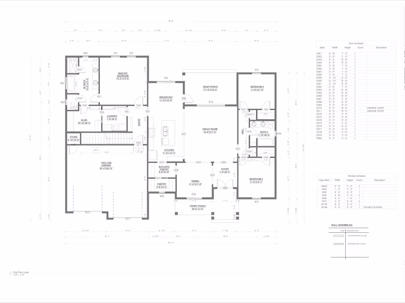 Cover image for architectural floor plans, elevations, and 3d models in revit.